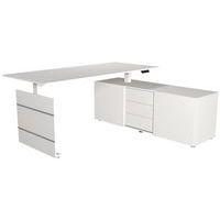 Bureau électrique 200 cm Blanc avec rangement Move 3 - Image principale
