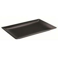 Assiette rectangulaire en grès 25X15X2 cm noir-Kuro - Image principale