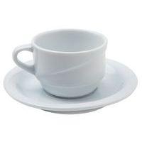 Tasse et soucoupe thé en porcelaine ø9 cm23cl blanc-xTanbul - Image principale