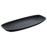 Assiette rectangulaire en porcelaine noir-Club - Image principale