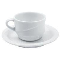 Tasse et soucoupe café en porcelaine ø6,4 cm 9cl blanc-xTanbul - Image principale