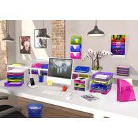 Lot de 6 corbeilles à courrier CepPro Maxi-format Bleu Electrique - Image 2