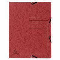 Lot de 25 Chemises à élastique 3 rabats carte lustrée - A4-Rouge - Image principale