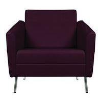 Fauteuil Wind pied métal dos haut PVC ginkgo M1 myrtille - Image principale