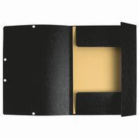 Lot de 25 Chemises à élastique 3 rabats carte lustrée - A4-Noir thumbnail image 2