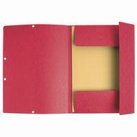 Lot de 25 Chemises à élastique 3 rabats carte lustrée - A4-Rouge thumbnail image 2