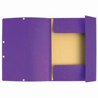 Lot de 25 Chemises à élastique 3 rabats carte lustrée - A4-Violet thumbnail image 2
