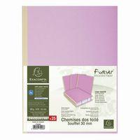 Lot de 25 Chemises dos toilé Forever® 320g/m2 - 24x32cm-Lilas thumbnail image 3