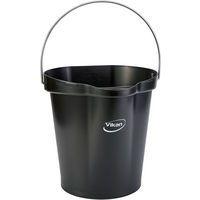 Lot de 6 Seau gradué, bec verseur, 12 L, Noir - Image principale