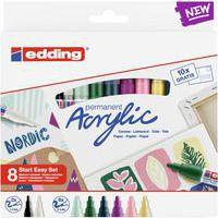 Kit de démarrage 8 marqueurs Acrylic + bloc cartes postales - Edding