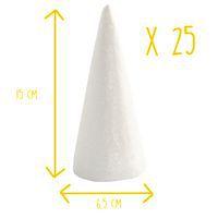 25 cônes polystyrène 6 x 14,5 cm - Image principale