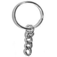 Lot 24 porte-clés double tour métallique argenté Ø25 - Image principale