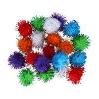 Sachet de 50 pompons brillants couleurs assorties Ø50mm thumbnail image 2