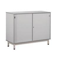 Meuble bas Bip Bop portes coulissantes L 120 cm - gris dauphin - Image principale