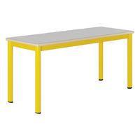Table Carélie mobile 130x50 cm strat. gris chants alaisés - Mobidecor