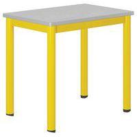 Table Carélie mobile 70x50cm strat. gris chts polyuréthane - Mobidecor