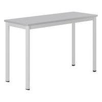 Table Carélie mobile 130x50 cm strat gris chants polyurét. - Mobidecor - Image 2