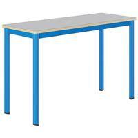 Table Carélie mobile 130x50 cm strat. gris chants alaisés - Mobidecor - Image 2