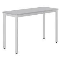 Table Carélie 130x50cm fixe stratifié gris chants polyurét - Mobidecor - Image 2