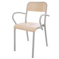 Fauteuil Trévise 4 pieds accotoirs tube - rouge  Ral 3000 - Image 3