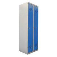 Vestiaire monobloc industrie propre 2 colonnes bleu/gris - Image principale
