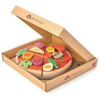 Pizza découpée bois