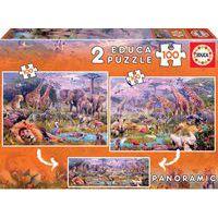 Lot de 2 puzzles 100 pièces - Animaux Sauvages