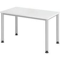 Bureau droit pieds ronds 120 cm Blanc - Image principale