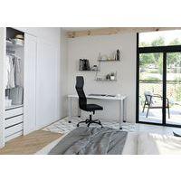 Bureau droit pieds ronds 140 cm Blanc - Image 2