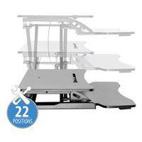 Poste de travail Essentiel assis debout ajustable en hauteur noir - V7 thumbnail image 2