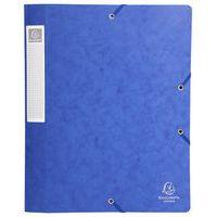 Chemise élastiques rabats 24,5x32,5x4cm carte lustrée bleu - Image principale
