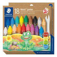 Etui de 18 craies à la cire couleurs assorties