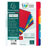 Jeu 6 intercalaires carte 17 x 22 cm couleurs assorties - Exacompta thumbnail image