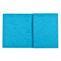 Protège-cahier carte lustrée forte 2 très grands rabats 225g 17x22 cm - Bleu - Image principale