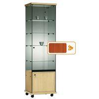 Vitrine Easy E5 - Avec armoire basse socle Merisier - Image principale
