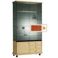 Vitrine Easy E6 - Avec armoire basse et éclairage socle Merisier thumbnail image 4