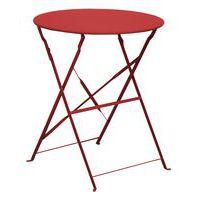 Guéridon Cuba Ø 60 cm, châssis rouge/plateau rouge - Image principale