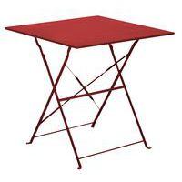 Guéridon Cuba 70 x 70 cm, châssis rouge/plateau rouge - Image principale