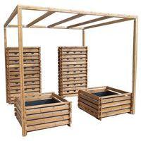 Mur bac pergola - 2 bacs au sol - 2 murs végétaux - Image principale