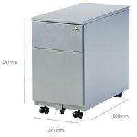 Caisson étroit Lugnos - Métal, Nb de tiroirs : 2 - Image 2