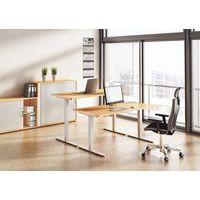 Bureau droit hauteur réglable électrique Evol 121x80 cm Plateau Hêtre thumbnail image 6