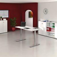 Bureau droit hauteur réglable électrique Evol 160 x 80 cm Plateau Gris thumbnail image 2