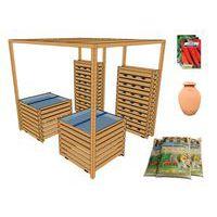 Pack complet : mur bac en hauteur pergola Carre Serre