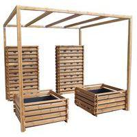 Pack complet : mur bac au sol pergola Carre Serre
