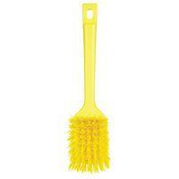 Lot de 10 Brosse à main manche court, 300 mm, dur, jaune thumbnail image 2
