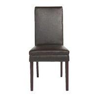 Chaise Lounge croûte de cuir coloris chocolat