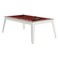 Billard Steel cadre oslo - tapis rouge - pieds blancs thumbnail image 3