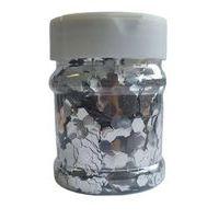 Paillettes Nid D'abeille 100g argent en pot plastique - Image principale