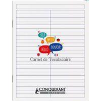 Cahier de vocabulaire polypropylène 17x22 ligné 96 pages - Conquerant