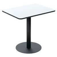 Table Mezzo rectangulaire 60 x 80 cm plateau stratifié blanc piètement noir - Image principale